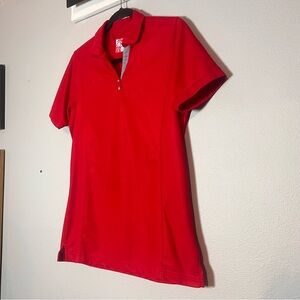 Chick-Fil-A Employee Uniform Polo Red Short Sleeve Polyester Sz Medium